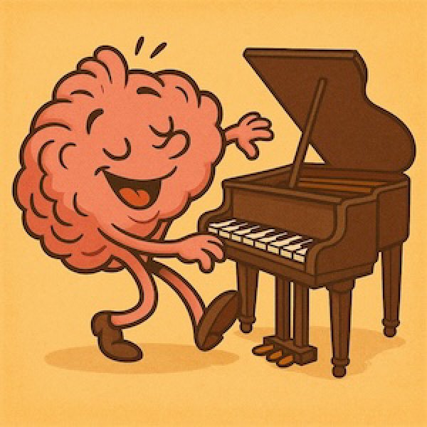 Brain playing piano